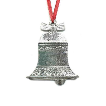 Christmas Bell Ornament - Pewter Bell Christmas Ornament
