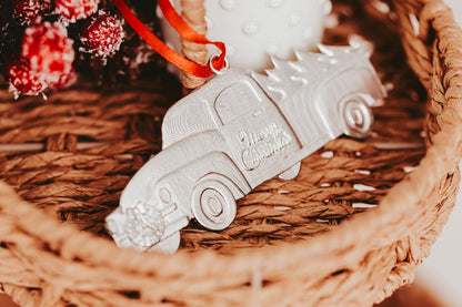 Merry Christmas Country Truck Christmas Ornament