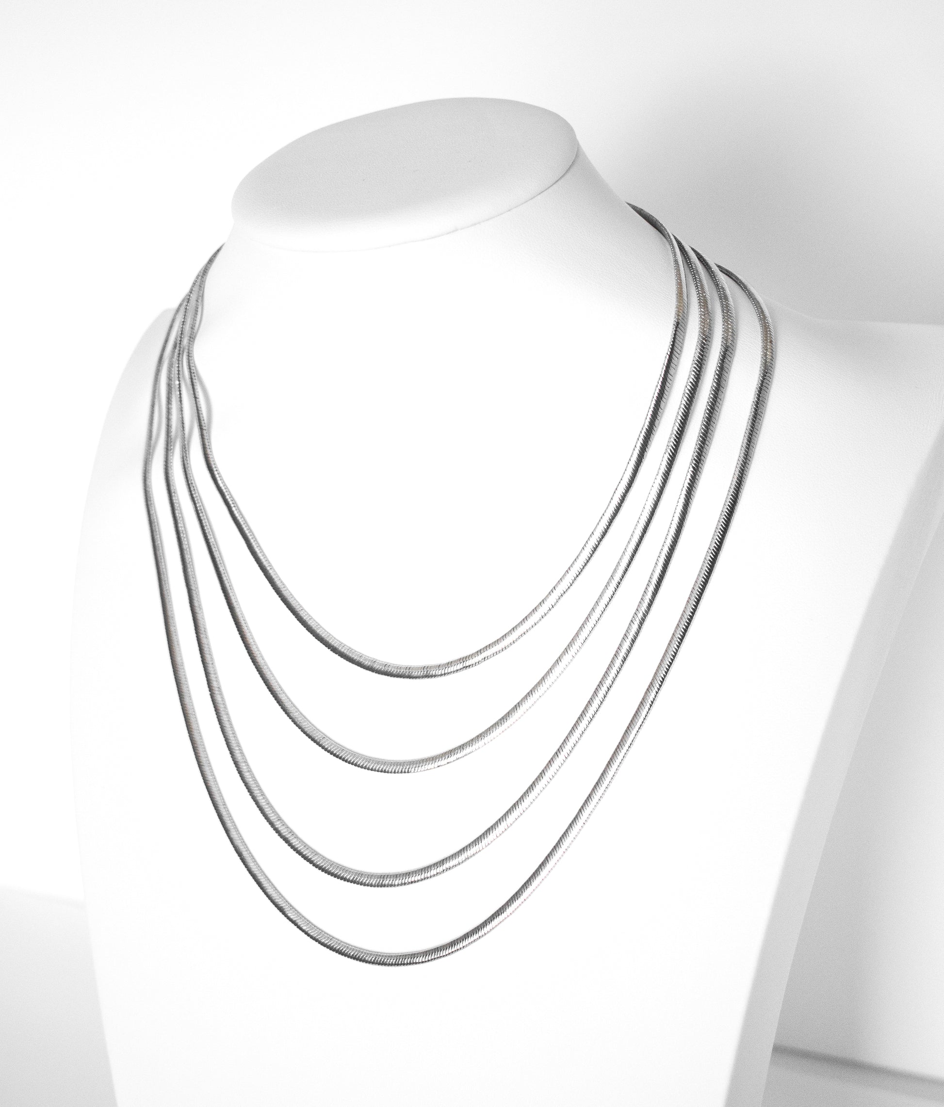 snake necklaces with a wide range of lengths