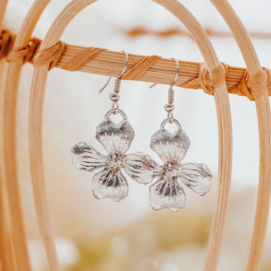 Dogwood Hanging Earrings - Flower Jewelry