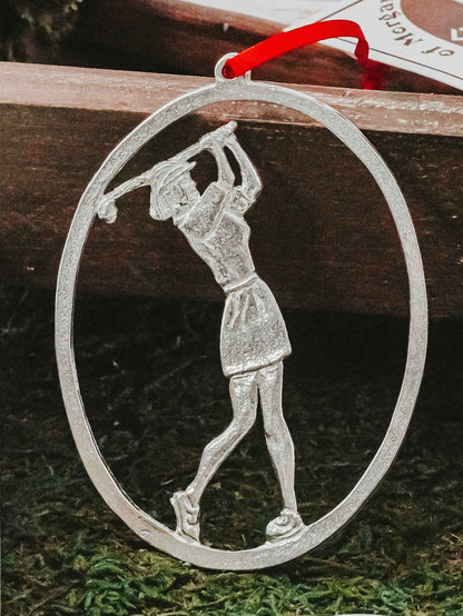 Female Golfer Ornament - Golfer Christmas Ornament - Lady Golfing Gift