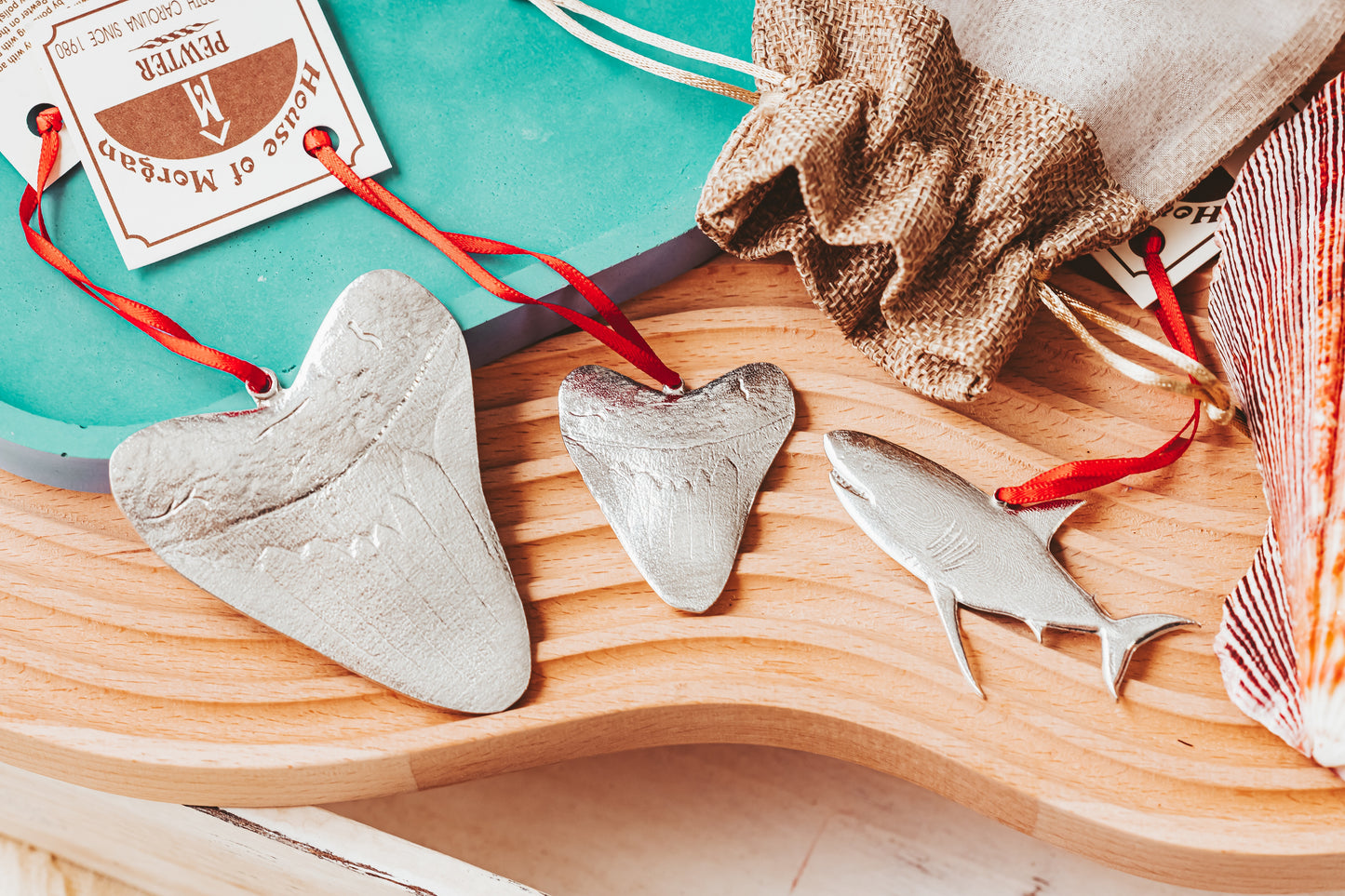 Shark Christmas Ornament - Megalodon - Shark Tooth - Gift Set