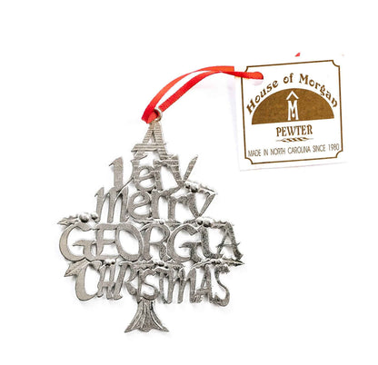 Georgia Christmas Ornament - Bulldog - State Outline and Symbols - Individual Ornaments or Gift Set
