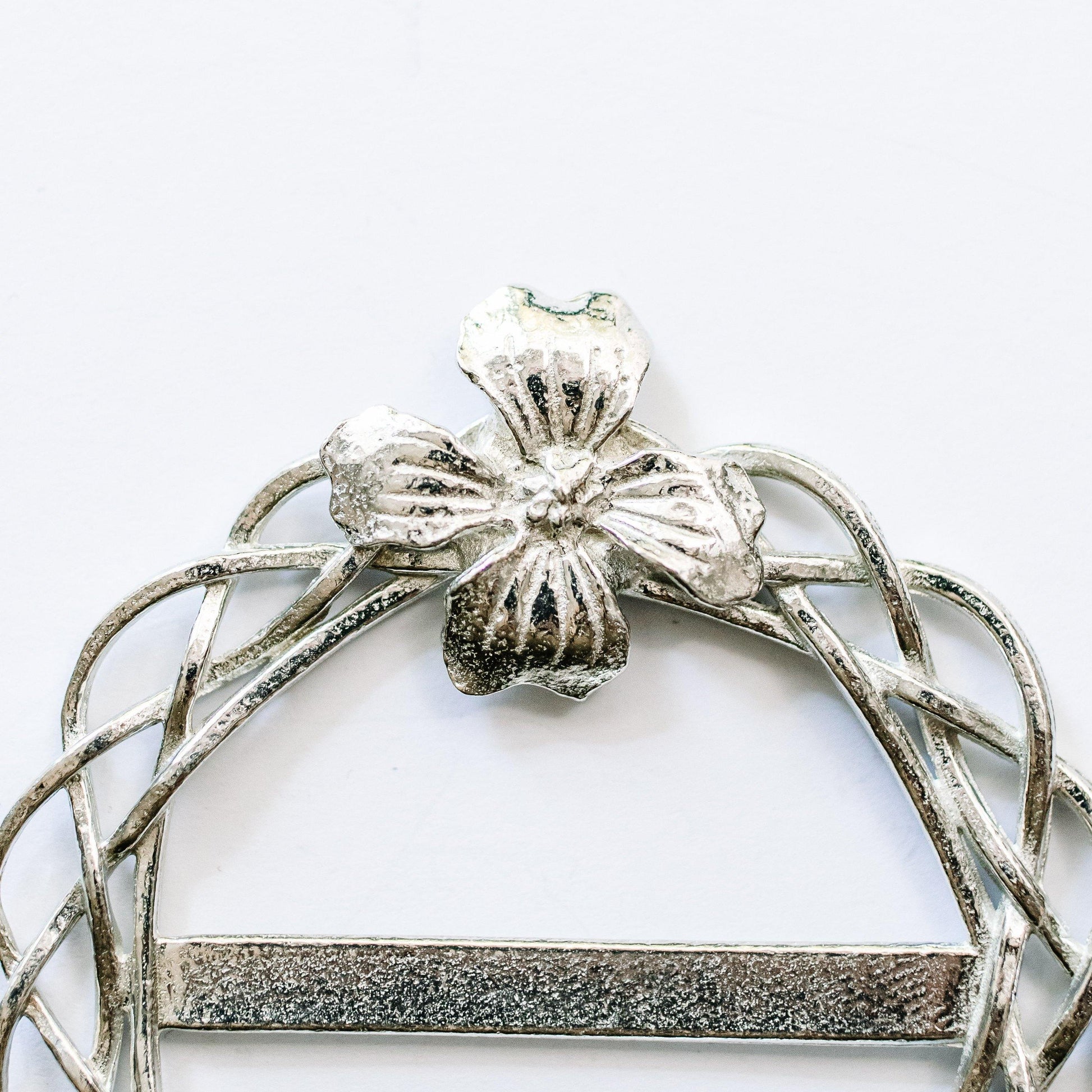 Handmade Pewter Dogwood Flower Scarf Ring Jewelry Women Accessory - House of Morgan Pewter