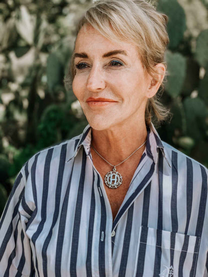 Swirly Circle Monogram Pendant Necklace - Initial Letter Charm Chain - Several Necklace Options