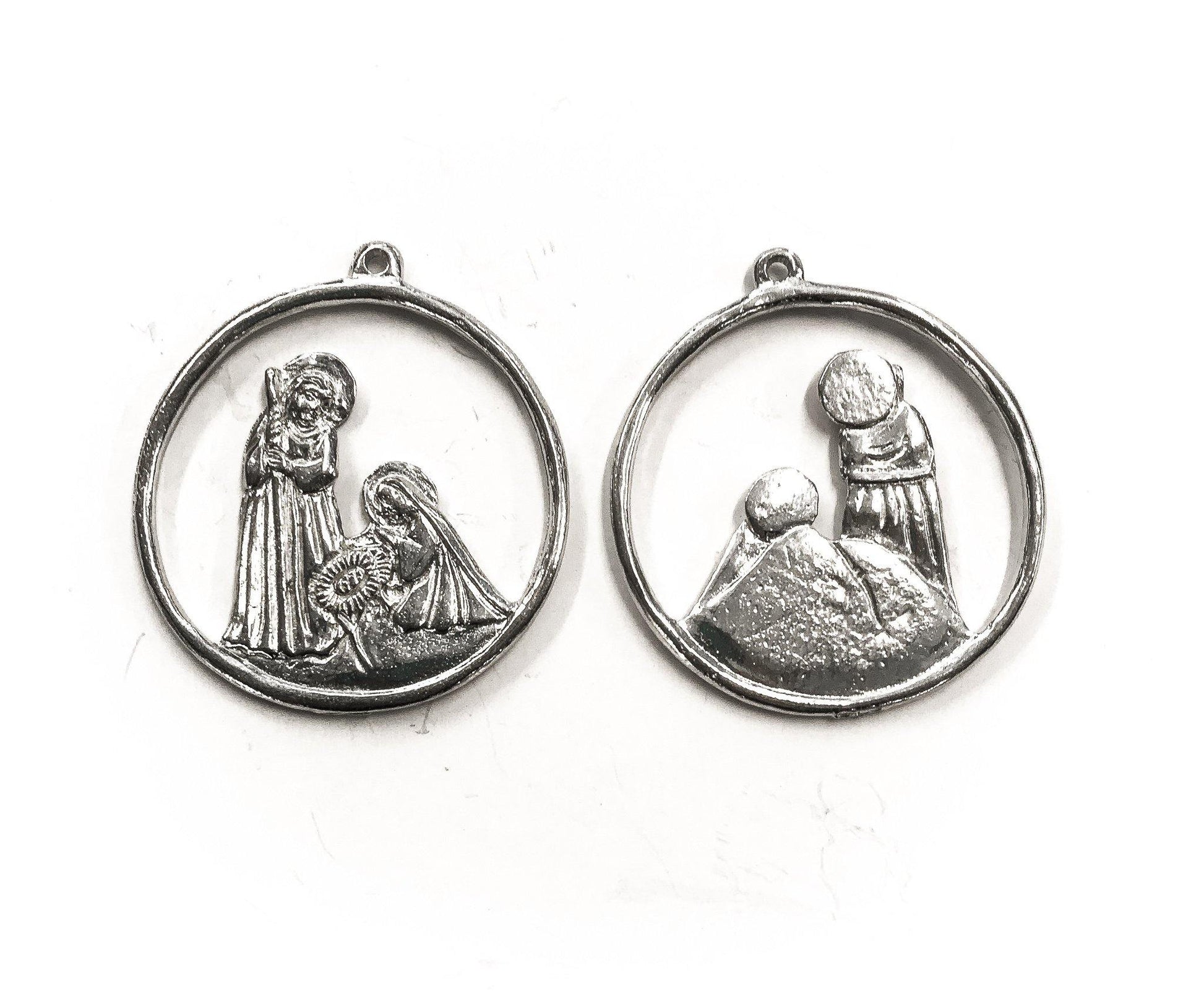 Handmade Nativity Pewter Pendant Necklace, Christian Christmas Gift - House of Morgan Pewter