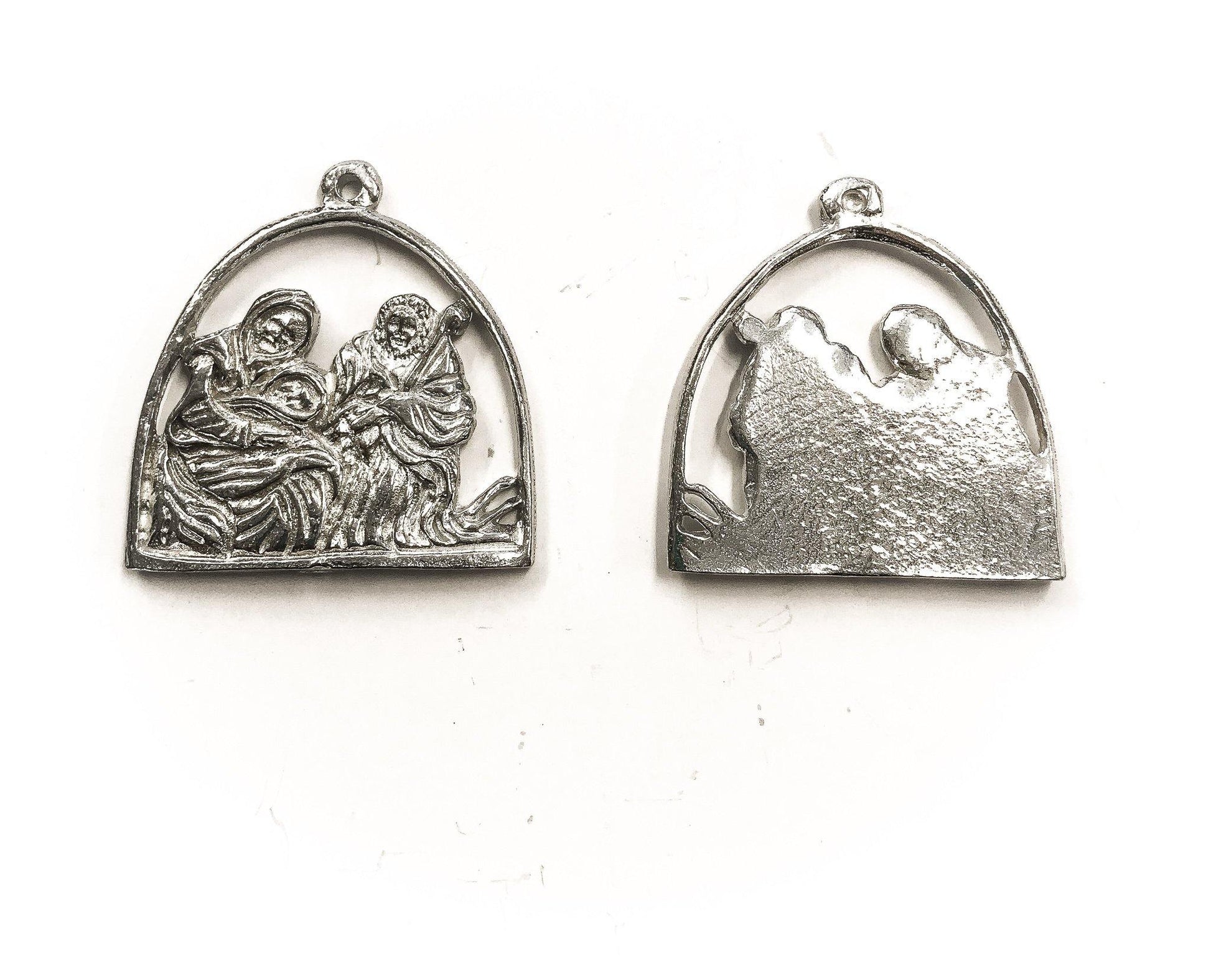 Handmade Nativity Pewter Pendant Necklace, Christian Christmas Gift - House of Morgan Pewter