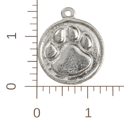 Dog Paw Pewter Blank - Metal Ornament Blank - Several Sizes - Bulk Prices for Hand Stampers