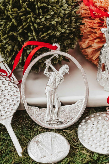 Male Golfer Christmas Ornament - Golfing Gifts for Dad - Individual Ornament or Gift Set