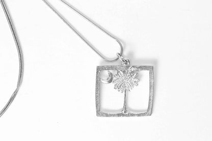 South Carolina Jewelry - SC Flag Pendant Pewter