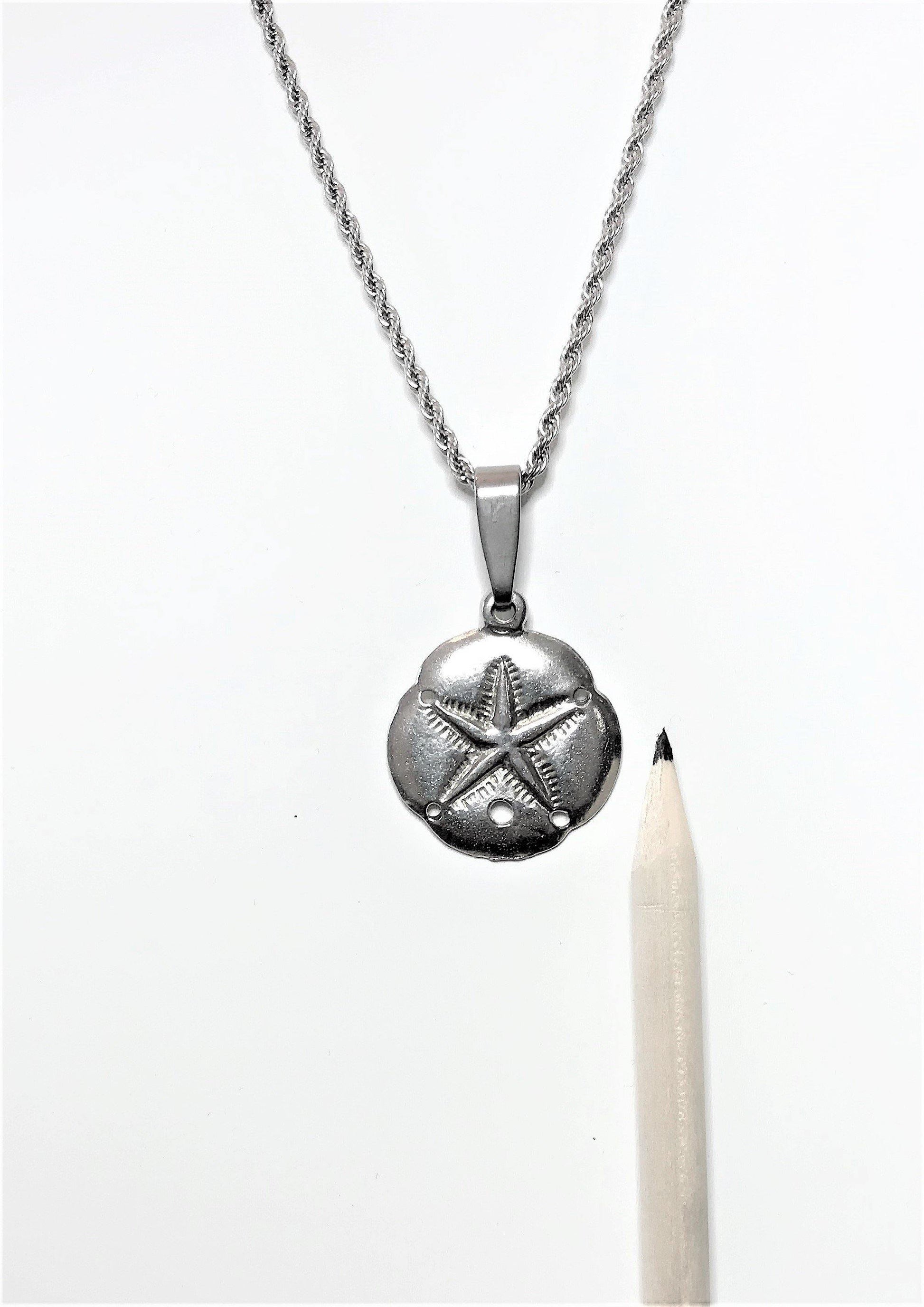 Sand Dollar Pendant Charm Necklace - House of Morgan Pewter