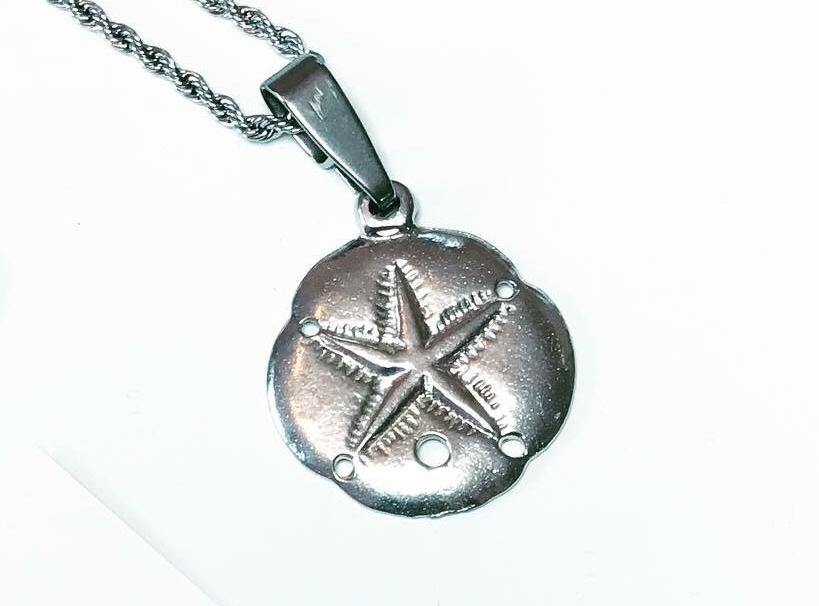 Sand Dollar Pendant Charm Necklace - House of Morgan Pewter
