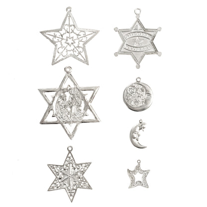 Star - Moravian Star - Bethlehem Star - Sherrif Badge - Christmas Ornament - Necklace - Earrings - Keychain