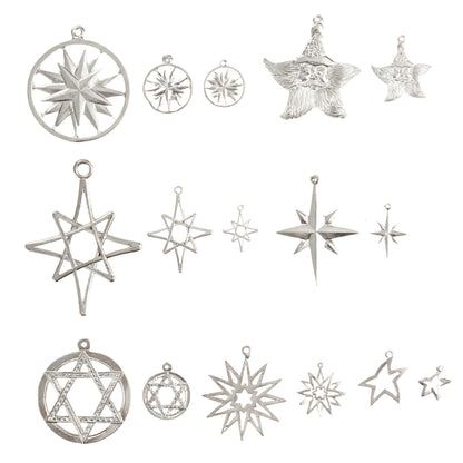 Star - Moravian Star - Bethlehem Star - Sherrif Badge - Christmas Ornament - Necklace - Earrings - Keychain