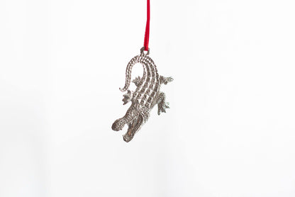 Alligator Gator Swamp Keepsake Christmas Holiday Ornament Pewter - House of Morgan Pewter