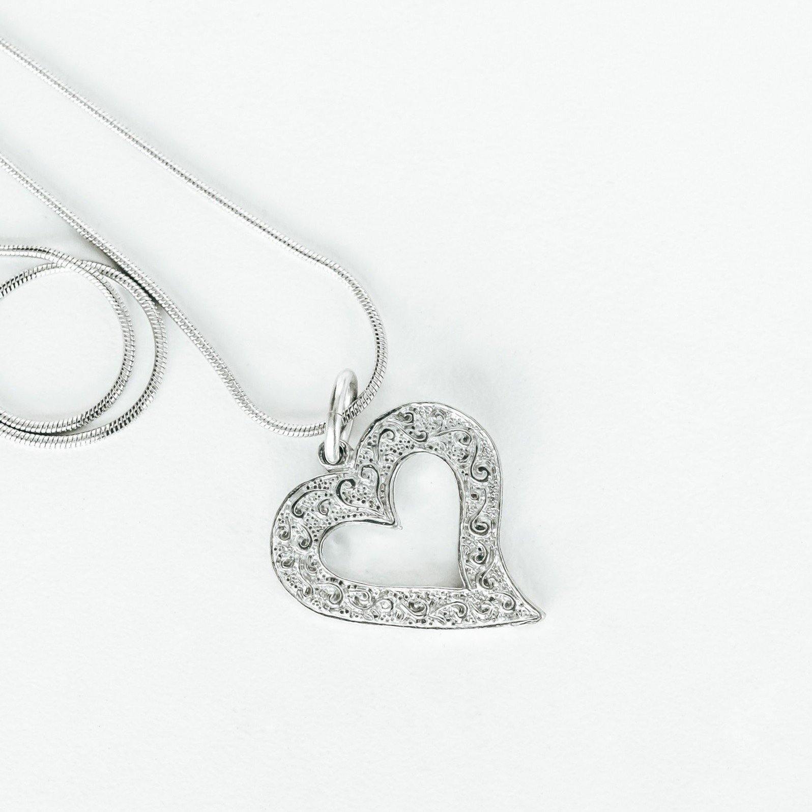 handmade asymmetrical heart necklace