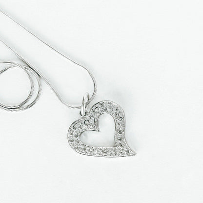 handmade asymmetrical heart necklace