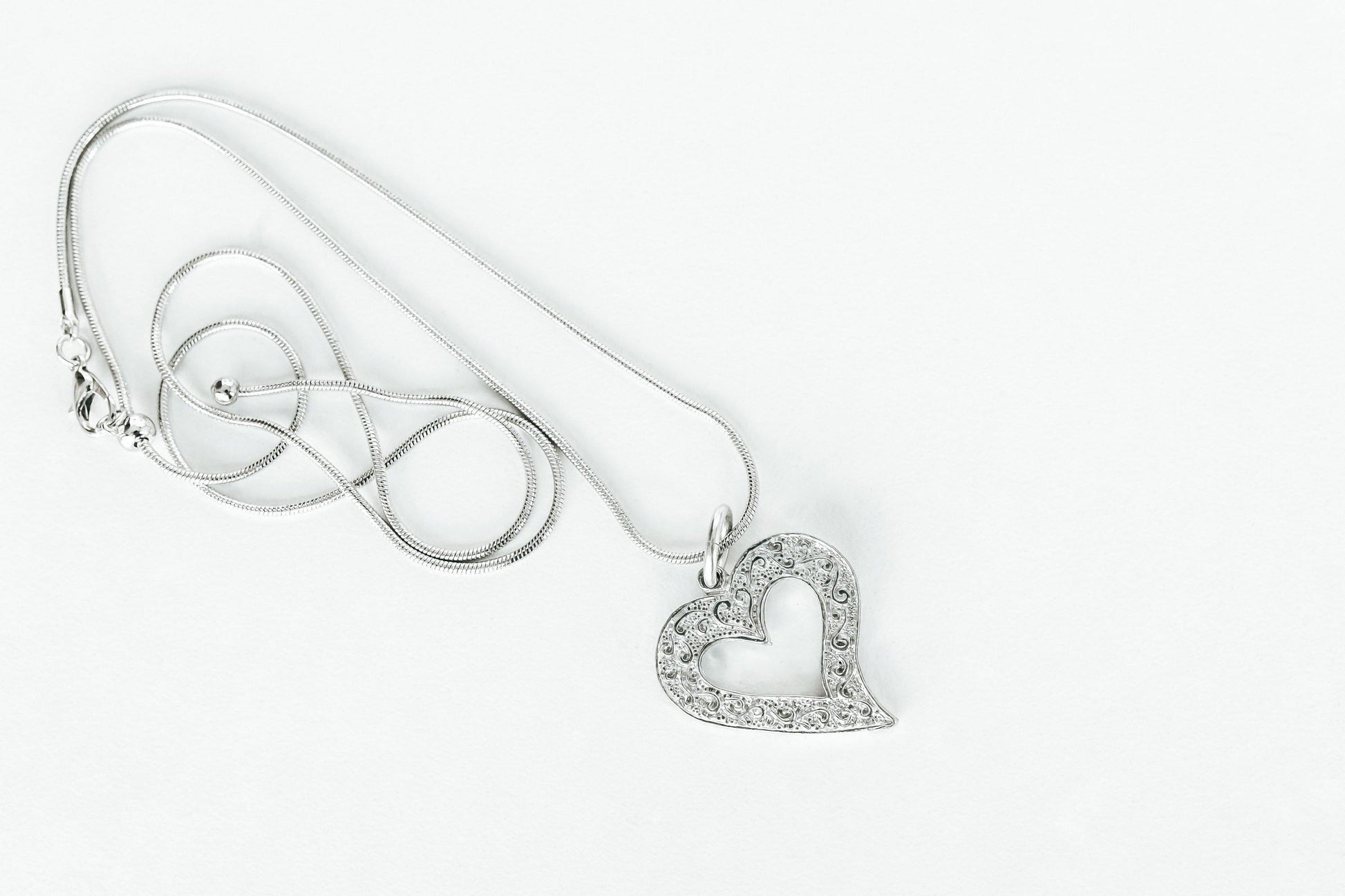 Handmade Pewter Pendant Necklace- Asymmetric Heart - House of Morgan Pewter