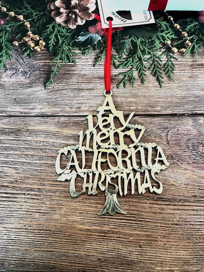 A Very Merry California Christmas Ornament - California Gift