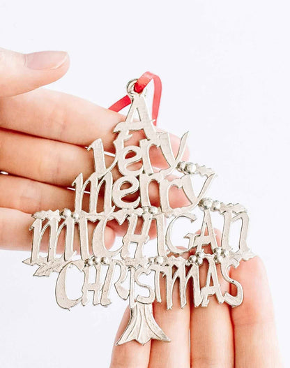 A Very Merry Michigan Christmas Ornament - Michigan Gift