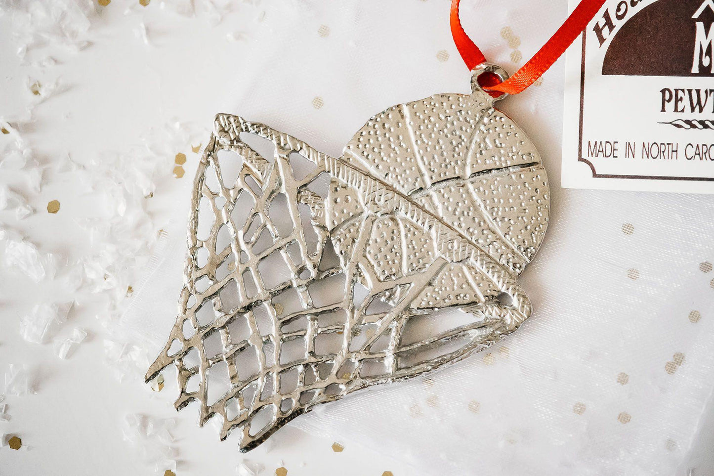 Handmade Sports Christmas Ornaments- Basketball, Basketball Player, Basketball and Goal - House of Morgan Pewter