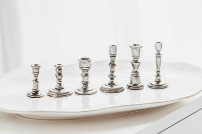 Mini Pewter Candlestick Holder - Birthday Candle Holder - Colonial Home Decoration