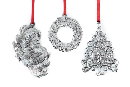 Vintage Christmas Ornament - Rustic Pewter Ornaments