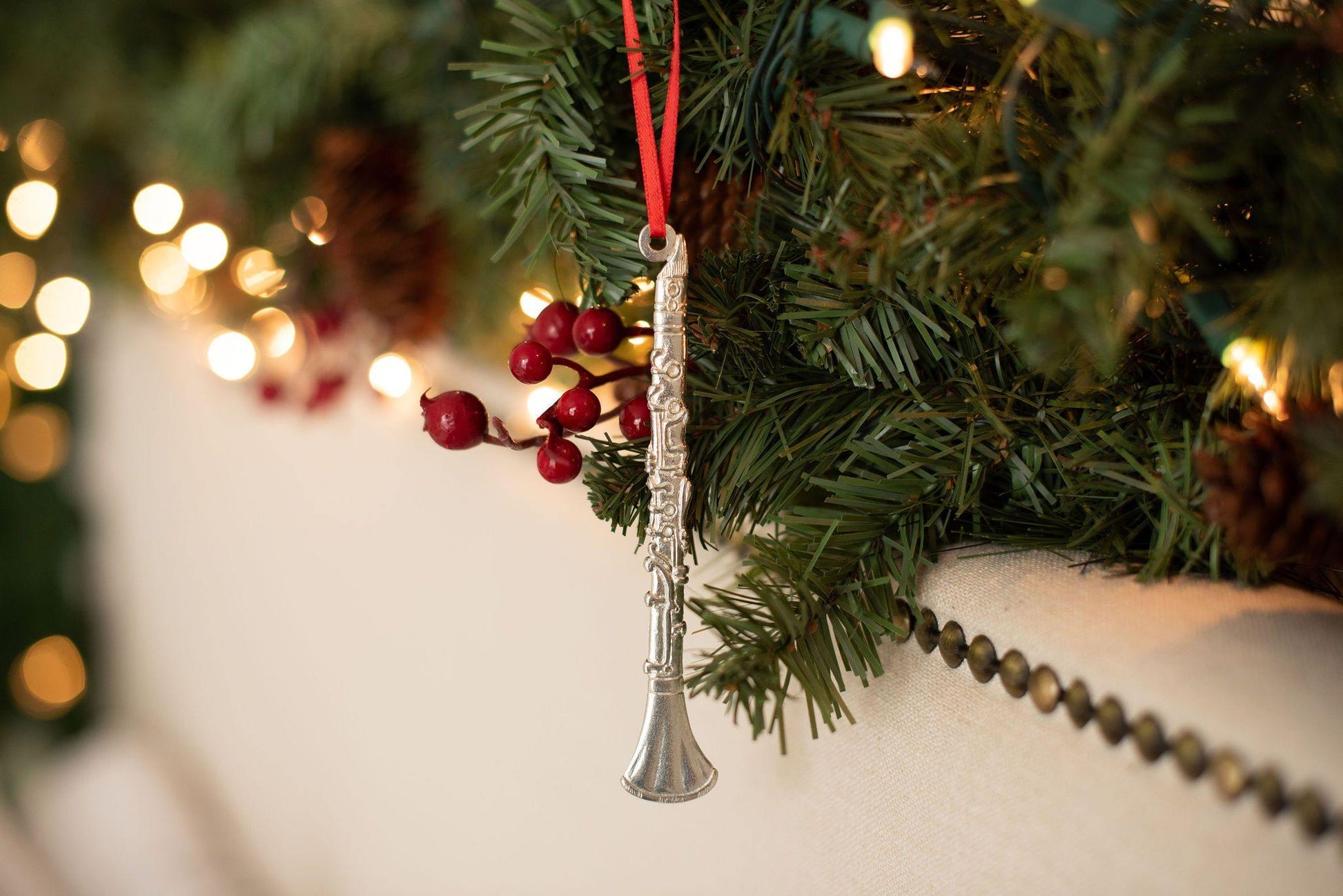 Handmade Clarinet Music Instrument Christmas Ornament Pewter - House of Morgan Pewter