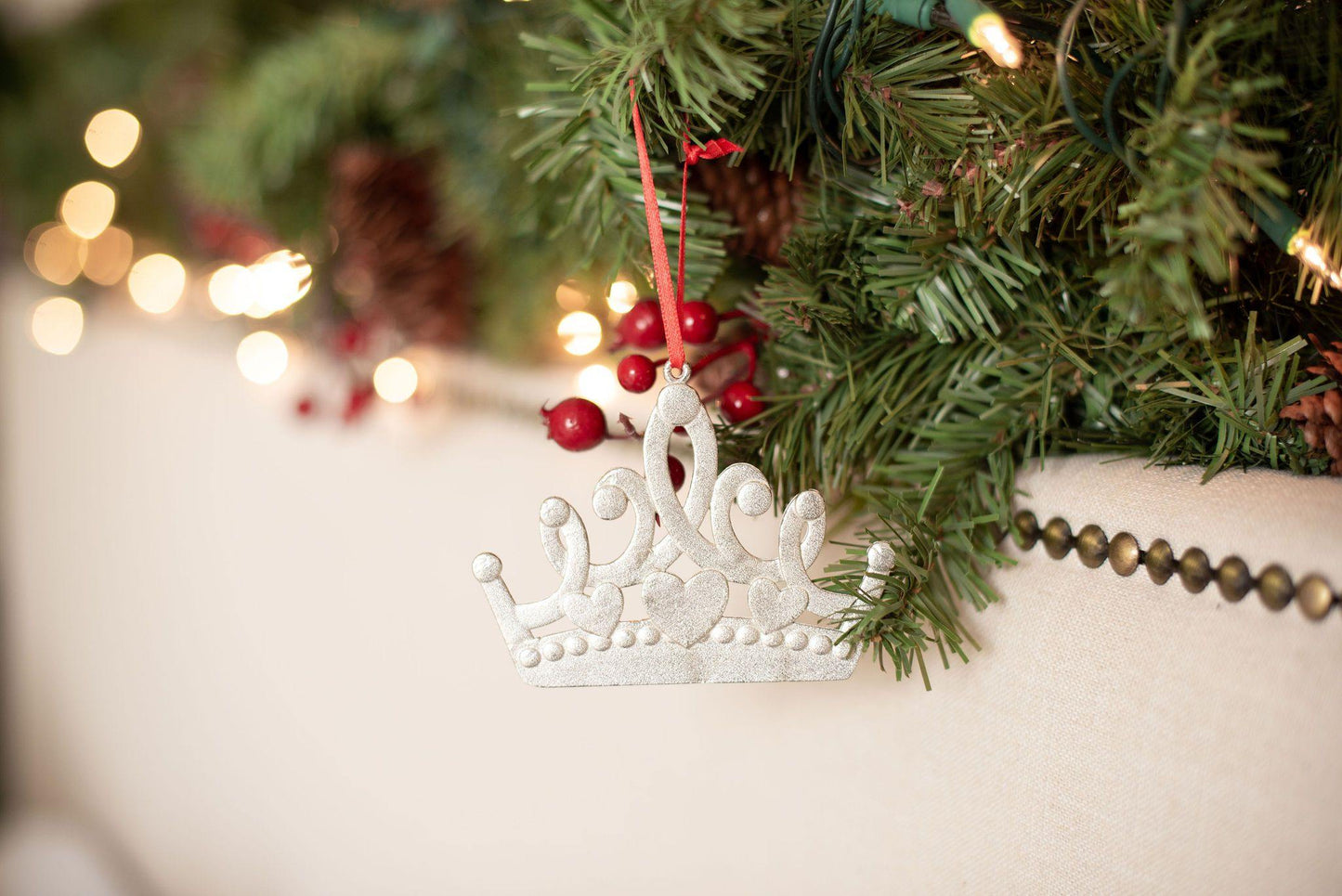 USA Handmade Princess Crown Keepsake Little Girl Christmas Ornament Pewter - House of Morgan Pewter