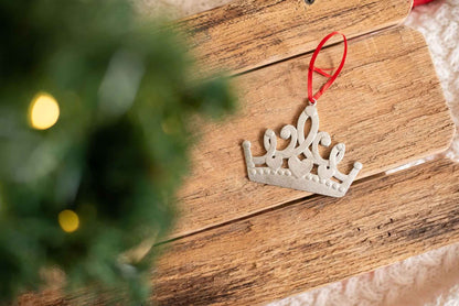 Princess Crown Gifts - Crown Christmas Ornament Pewter
