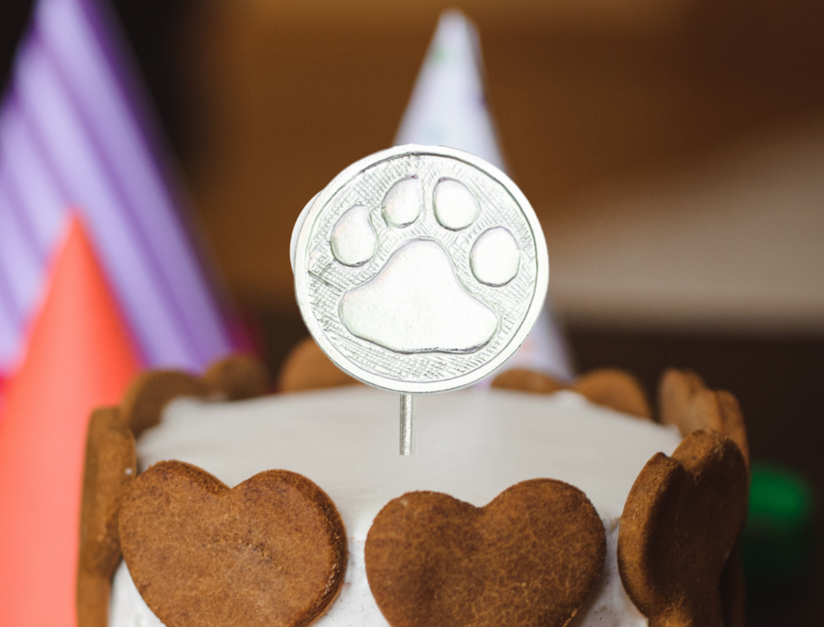 Handmade Dog Party Cake Topper - Pet Birthday Party Decorations - House of Morgan Pewter