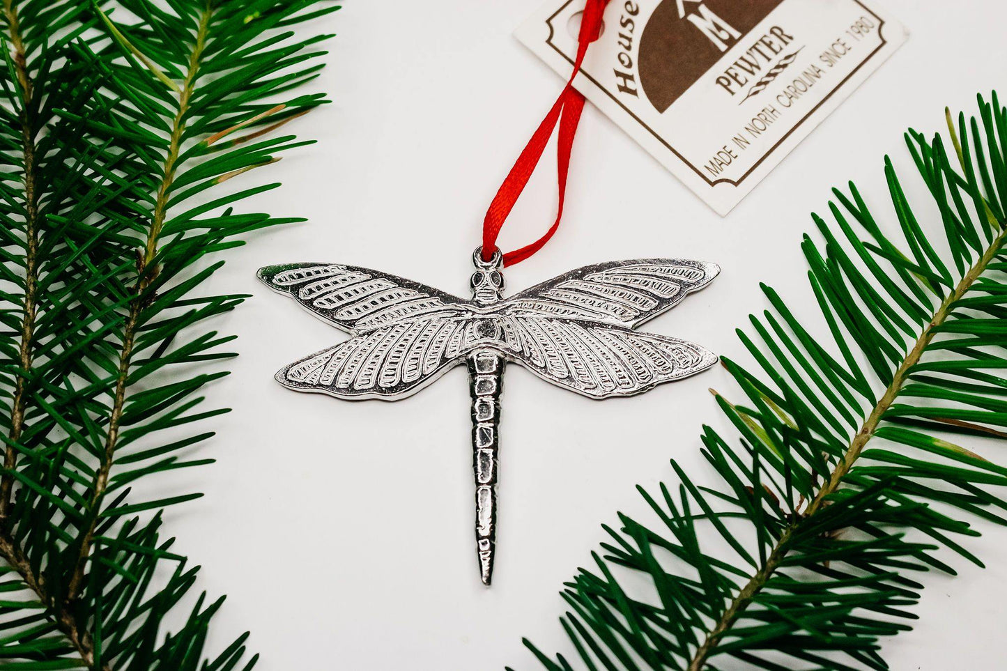 Handmade Dragonfly Keepsake Holiday Christmas Ornament Pewter - House of Morgan Pewter