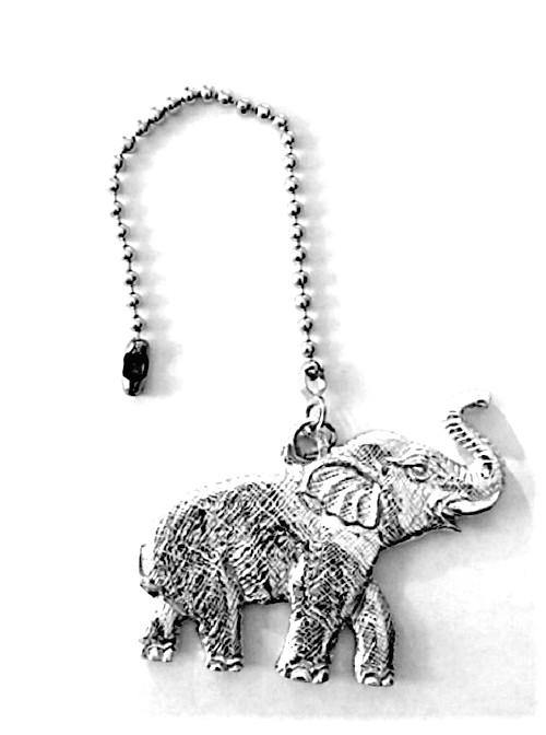 Accent Ceiling Fan Light Pull Elephant Fine Pewter Handmade - House of Morgan Pewter