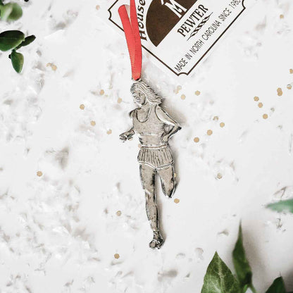 Female Runner Ornament - Cross Country Gift - Girl Running Ornament