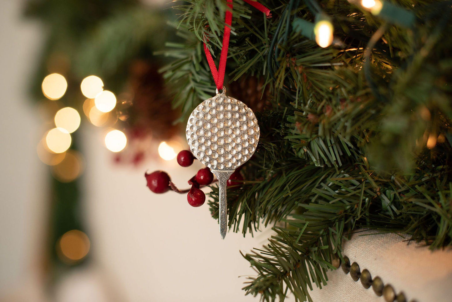 Handmade Golf Ball Tee Christmas Ornament - House of Morgan Pewter