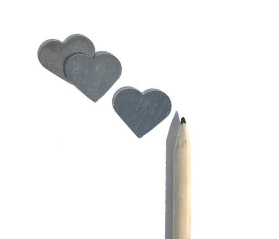 Hand Stamping Pewter Heart Blanks Set of 12 North Carolina Made - House of Morgan Pewter