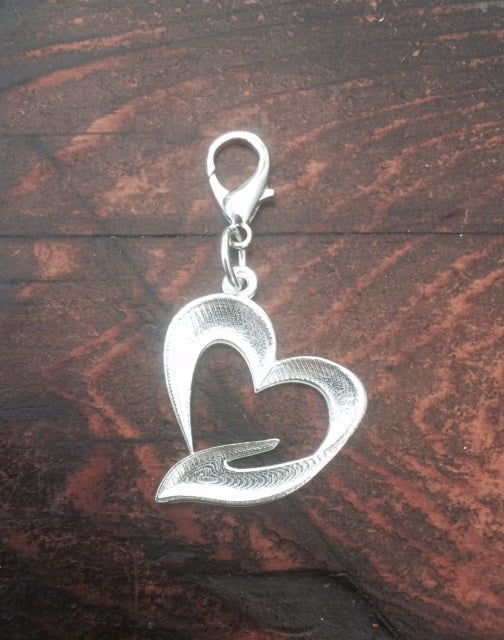 Pewter Heart in Your Hands Lobster Clasp Key Chain Charm - House of Morgan Pewter