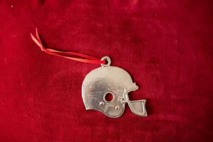 Handmade Football Player Helmet Christmas Ornament Gift - House of Morgan Pewter
