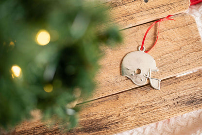 Handmade Football Player Helmet Christmas Ornament Gift - House of Morgan Pewter