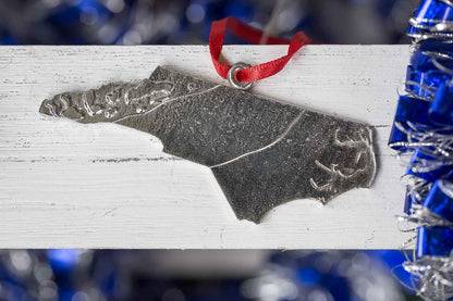 North Carolina Topographical Map - Christmas Ornament - Mountains to the Sea