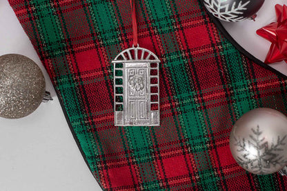 North Carolina Door with Holiday Wreath - NC Christmas Ornament - First Christmas Gift