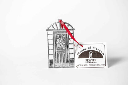 North Carolina Door with Holiday Wreath - NC Christmas Ornament - First Christmas Gift