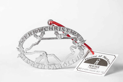 North Carolina Christmas Ornament - Oval Merry Christmas NC Gift