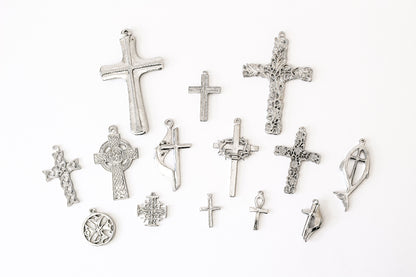 pewter crosses for jewelry