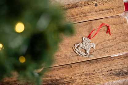 Handmade Boy Girl Rocking Horse Christmas Ornament Gift - House of Morgan Pewter