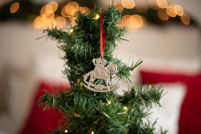 Handmade Boy Girl Rocking Horse Christmas Ornament Gift - House of Morgan Pewter