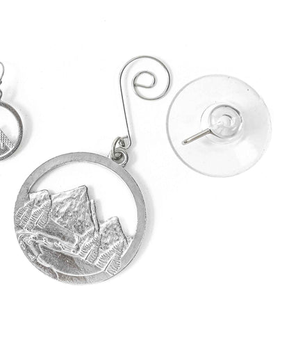 Handmade Mountain Peak Ornament - Pewter Mountain Gift