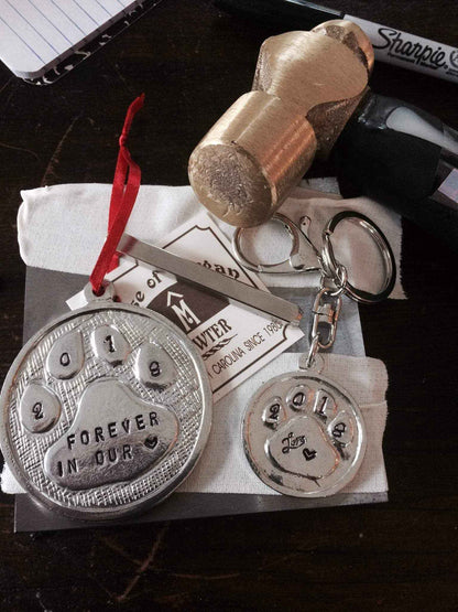 Customized Dog Remembrance Gifts - Ornament or Keychain - Hand Stamping