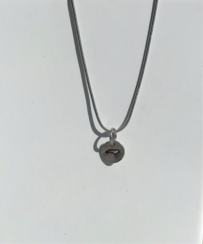 North Carolina NC Tarheel State Hand Stamped Pewter Pendant Charm Necklace