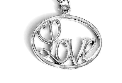 Handmade Pewter Love Keychain, Special Message Purse Charm, Valentine's Day Gift - House of Morgan Pewter